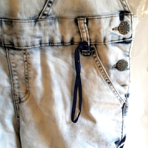 White Washed Blue Jean Overalls By VIP Jeans. - Picture 5 of 10